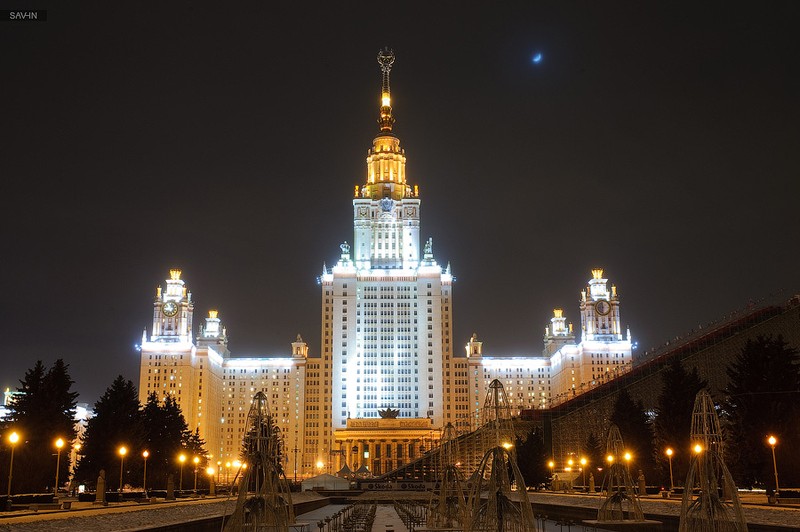 Огни ночной Москвы (58 фото)