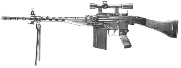 Затем на вооружение стал SIG 510 / Sturmgewehr 57. Эта винтовка, разработанная на SIG на основе SIG AMT Рудольфа Амслера под патрон GP11 7.5x55 оказалась настолько хороша, что долгое время она не только стояла на вооружении армии, но и неплохо шла на экспорт.
