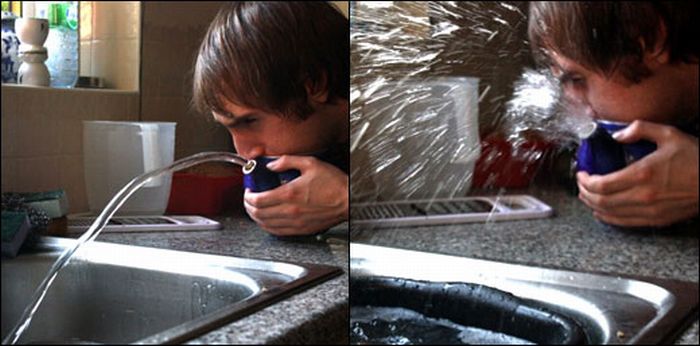 соревнования по выдуванию воды из чайника (16 фото)