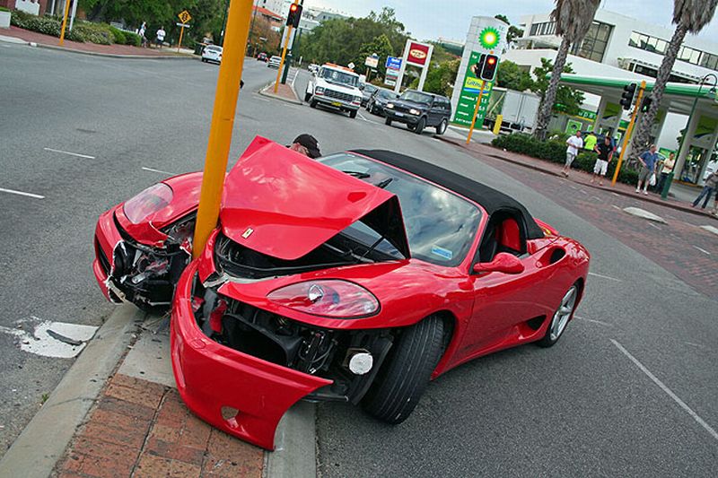 Ferrari car crash